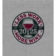 thumbnail image 5 of Less Work More Wine 2025
 Women's Heather Gray Crew Neck Short Sleeve Crop Tee-Medium, 5 of 6