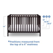 Delta Children Heartland 4-in-1 Convertible Baby Crib, Dark Chocolate