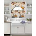 thumbnail image 3 of Happy Fall Swag Kitchen Curtains Sets for Windows 24 Inch Length, Thanksgiving Truck Pumpkin Maple Leaf Plaid Short Window Curtain Panels Swags Valances and Tiers 3 Piece Set for Cafe/Dining Room, 3 of 5