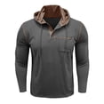 thumbnail image 5 of Men's Long Sleeve Hooded T Shirt Casual Comfortable Pullover Top Lightweight Button Down Shirt for Daily Wear Home Outdoor Hiking Spring Summer Fall Mens Summer Lightweight Pullover Tee Shirts, 5 of 7