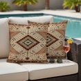 thumbnail image 4 of Vintage Geometric Outdoor Waterproof Pillow Covers, Southwest Ethnic Modern Decorative Square Throw Pillowcase Sofa Cushion Sham for Patio/Couch/Chair, 16"x16" 2 Pack, 4 of 8