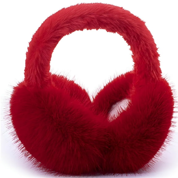 LAMIRO Winter Ear Muffs for Women Men - Foldable Fuzzy Earmuffs Faux Fur Ear Warmer, Perfect Ear Covers for Cold Days