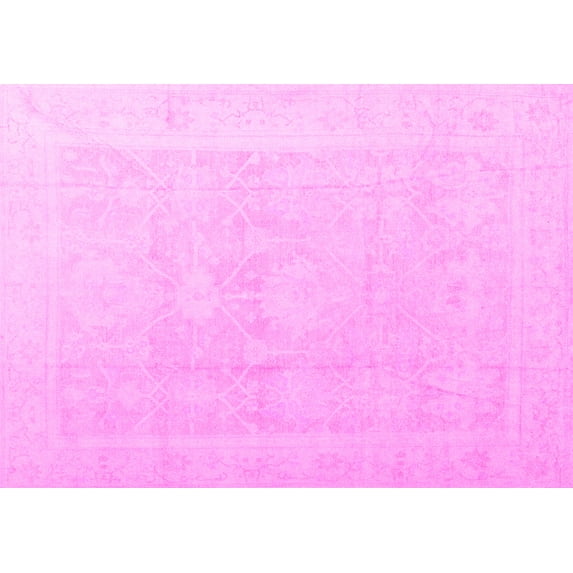 Ahgly Company Indoor Rectangle Abstract Pink Modern Area Rugs, 7' x 10'