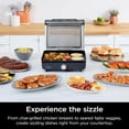 thumbnail image 2 of CvNinja GR101 Sizzle Smokeless Indoor Grill & Griddle, 14'' Interchangeable Nonstick Plates, Dishwasher-Safe Removable Mesh Lid, 500F Max Heat, Even Edge-to-Edge Cooking, Grey/Silver, 2 of 9