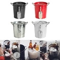 thumbnail image 2 of Champagnes Bucket Round Metal Ice Bucket with Shovel and Lid Drink Coolers Beverage Tub Wine Bucket Easy to Carrys, 2 of 14