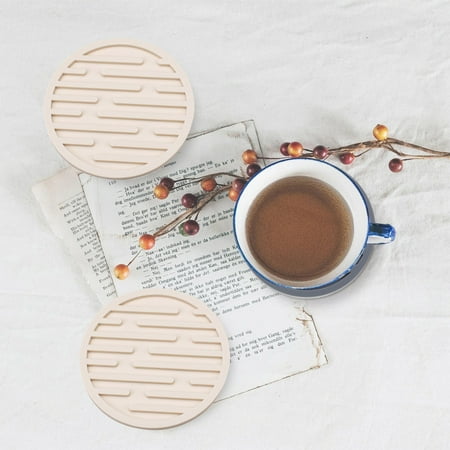 

Kitchen Drink Silicone Coaster Food Grade Material Lightweight Coaster Tabletop Protection for Table Type Wood Soapstone
