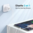 thumbnail image 3 of 1 Hora 2 Paquete Cargador USB C Carga Rapida con Cable, 2 Puertos Cubo Cargador Tipo C PD 20W+USB A, 3 of 8