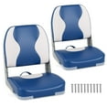 thumbnail image 1 of Gymax 2-Pack Boat Seats Folding Low Back Boat Chairs w/Thick Sponge Padding Hinges, 1 of 10
