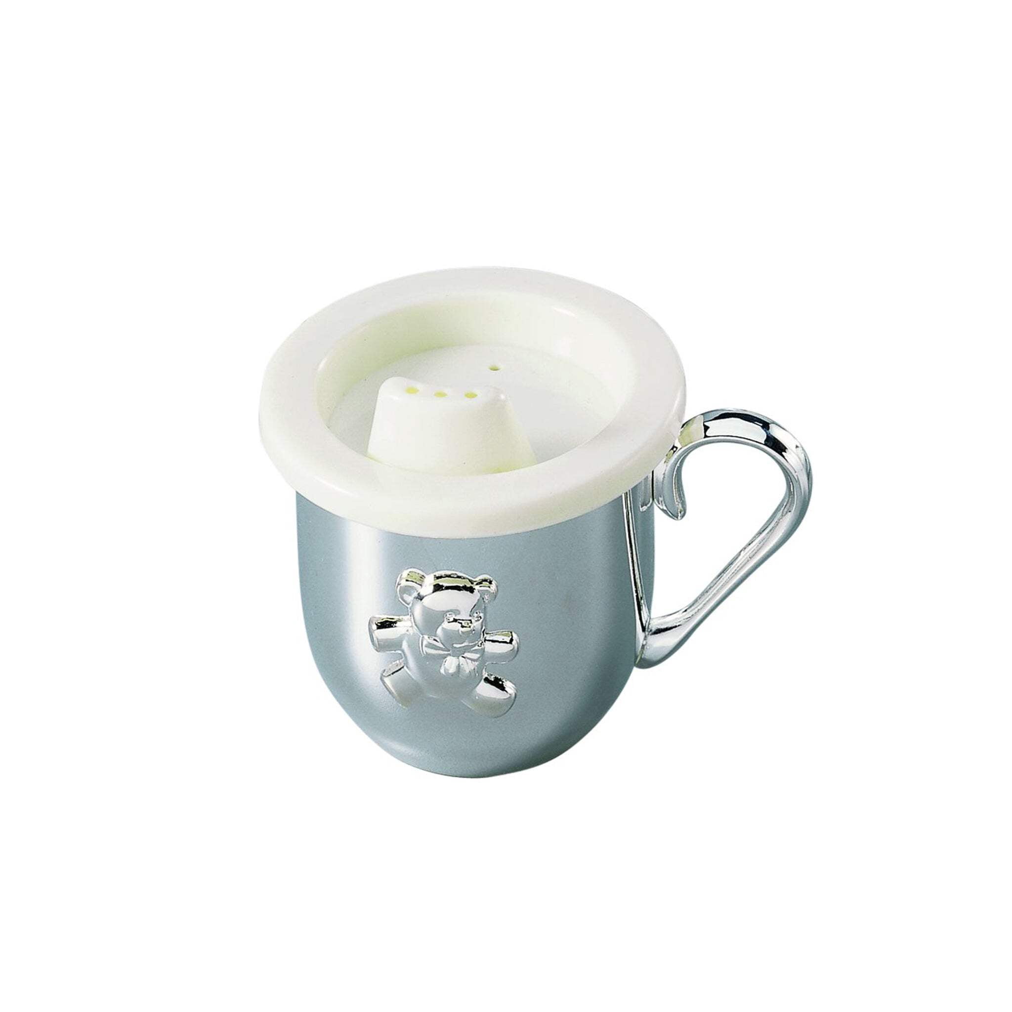 BABY CUP WITH SIPPER LID - BABY CUP W/ SIPPER LID, SILVER PLATED