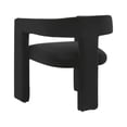 thumbnail image 2 of MEXIYA Lilian Morden Barrel Black Accent Chair Velvet Upholstered Barrel Dining Chair with a Curved Backrest and Armrests Accent Chair for Living Room, 2 of 6