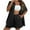 Black, variant on Women Summer Cotton Linen Short Sets Lightweight Casual Short Sleeve Button Down Tops and Drawstring Short Pants Beach Vacation Two Pieces Lounge Outfits Tracksuits Dark Gray XXL