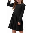 thumbnail image 4 of KISSMODA Girls Long Sleeve Casual A-Line Ruffle Skater Dress, 4-42 Years, 4 of 4