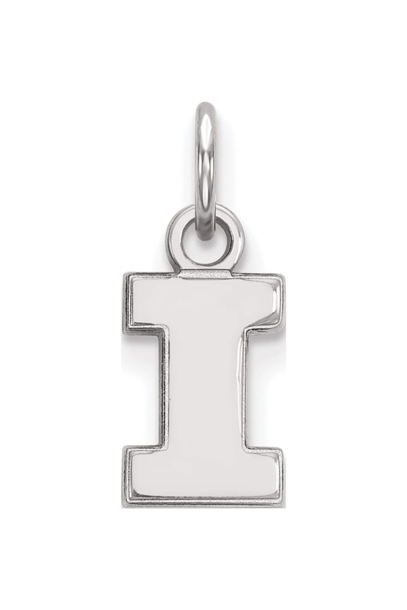 Sterling Silver Rh-Plated Logoart University Of Illinois Xs Pendant (15 X 6) Made In United States ss001uil