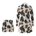 thumbnail image 3 of Aplkyhs Brown Cow Print Women's Tennis Dresses with Built-in Shorts and Pockets Two Piece Set Flattering Athletic Fit Golf Dress Moisture Wicking 1/4 Zip Up Workout Outfits S-2XL, 3 of 7