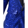 thumbnail image 6 of Manyakai Boy's Shiny Sequins Tuxedo Suit Jacket Party Prom Wedding Blazer Jackets Slim Fit Formal Blue 16, 6 of 7