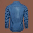 thumbnail image 5 of FAHUOMU Mens Button Down Denim Shirt Long Sleeve Lapel Jean Shirt Casual Slim Fit Washed Denim Shirts with Chest Pockets, 5 of 7