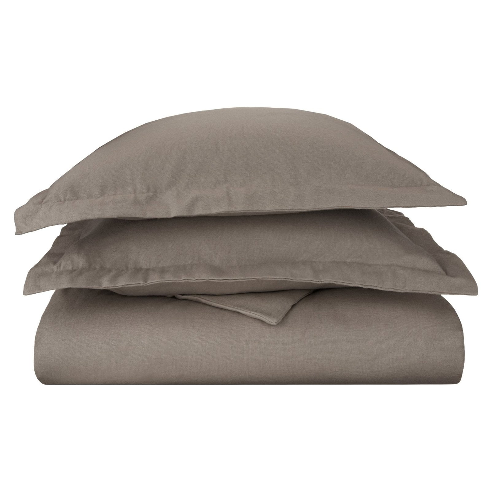 Superior Solid Cotton Flannel Duvet Cover Set, Full/ Queen, Grey