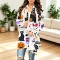 thumbnail image 2 of IYYVV Halloween Cardigan Pumpkin Goast Witch Halloween Sweaters for Women Long Sleeve Oversized Cardigan 2026 Purple XL, 2 of 7