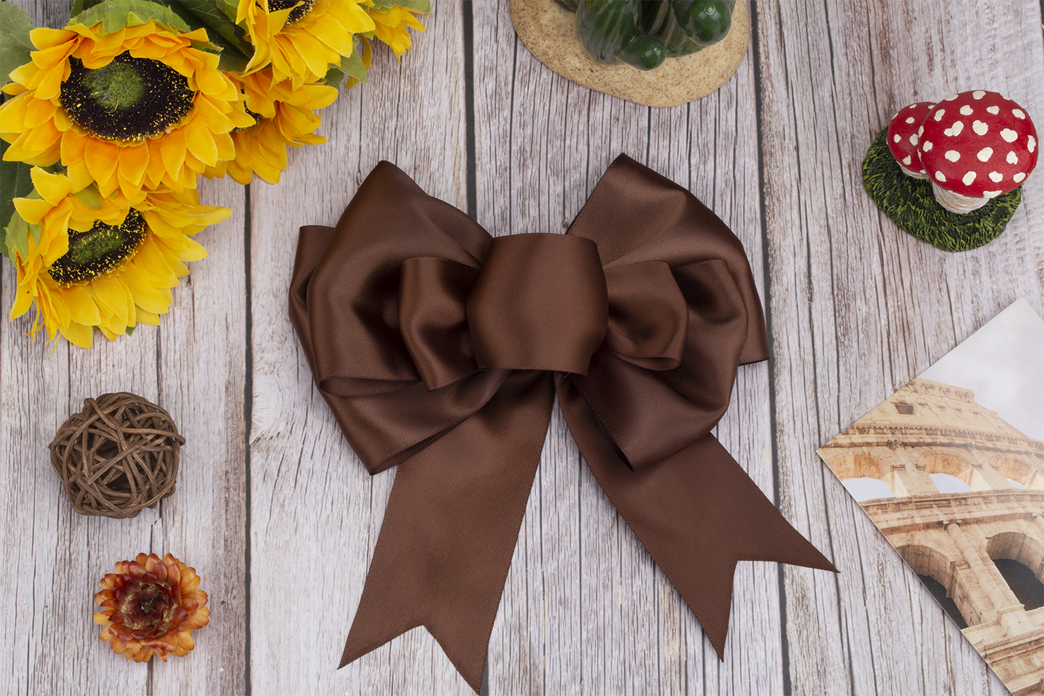 Ribbonitlux Brown Satin Ribbon 1/2 inch Double Sided Quality Satin for Weddings, Invitations, Sashes, Crafts, Apparel, Headbands - 100 Yds/roll