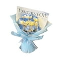 thumbnail image 4 of Ramo de flores de jabón artificial, arreglo floral para mujer, decoración romántica azul, 4 of 9