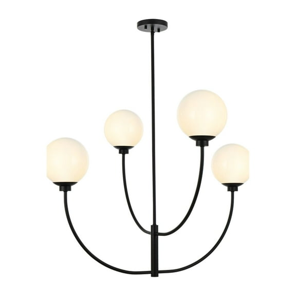 Living District Nyomi 36 Inch Chandelier In Black