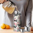 thumbnail image 4 of 20 Oz Husky Dog Flower Floral Coffee Tumbler Double Wall Insulated Stainless Steel Water Bottle | Metal Reusable Thermoses Flask with Cup Cap | Leak & Sweat Proof with Anti-Dust Lid, 4 of 7