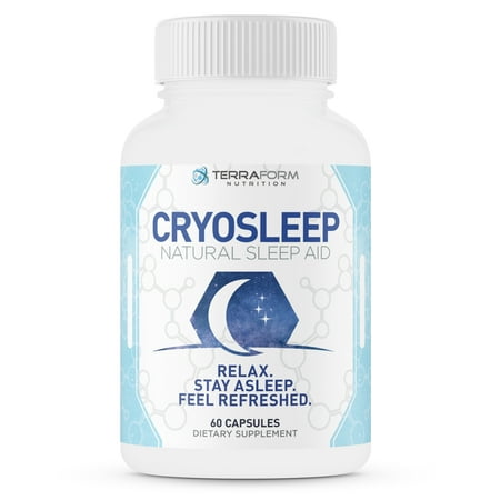 All Natural Sleep Aid - Cryosleep – Fall Asleep Fast – Have a Calm & Restful Night of Sleep – Chamomile & Melatonin – Non Habit Forming Sleeping Pills – Made in USA – 1 Month
