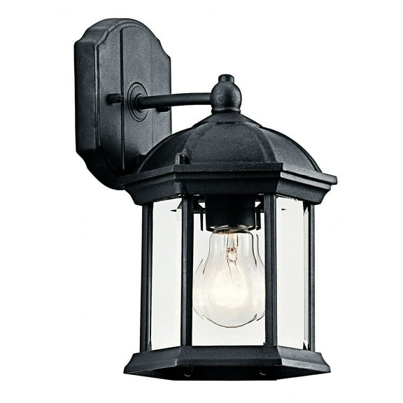 1 Light Outdoor Small Wall Lantern with Traditional Inspirations 10.25 inches Tall By 6.25 inches Wide-Black Finish-Incandescent Lamping Type Bailey