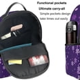 thumbnail image 5 of Zufioo Crystal Purple Snowflake Print Fashion Large Capacity Backpack, Zippered Multi-compartment Travel Work Campus Lightweight Backpack, Unisex, 5 of 5