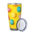 thumbnail image 2 of Fotbe Easter eggs (2) Pattern 20 oz Tumbler Stainless Steel Vacuum Insulated Coffee Ice Cup Double Wall Travel Flask Leak-proof Coffee Cup-Straw Three-piece Set, 2 of 8