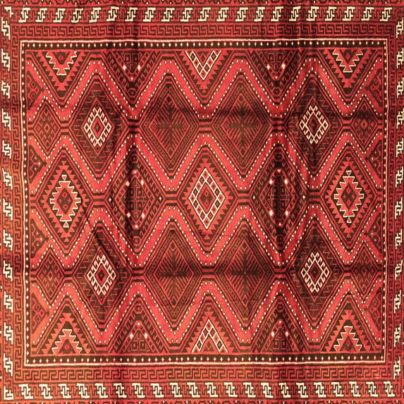 Ahgly Company Indoor Square Persian Orange Traditional Area Rugs, 4' Square