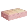 thumbnail image 4 of Extra Large Under Bed Storage Bag, Flat Foldable Container for Down Jackets and Quilts, High Capacity Clothes Organizer for Seasonal Storage, Pink, 4 of 4
