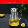thumbnail image 1 of 1.8L Large Capacity Hammer Patterned Glass Water Jug Set with Steel Lid - Heat-Resistant, Explosion-Proof & Transparent Design for Cold/Hot Water, Stylish Kitchen Accessory & Ideal Gift for, 1 of 6