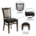 thumbnail image 5 of Flash Furniture HERCULES Series Vertical Slat Back Walnut Wood Restaurant Chair - Black Vinyl Seat, 5 of 12
