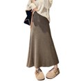 thumbnail image 5 of Quixlent Maxi Skirt High Waist Solid Color Breathable Comfortable Large Hem Design Long Skirt Fashion Accessories, 5 of 8