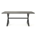 thumbnail image 2 of Noble House Rolando 70.5" Aluminum Patio Dining Table in Gray and Black, 2 of 10