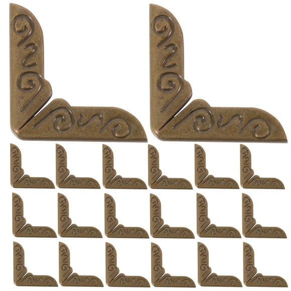 OUNONA 100pcs Frame Corner Protectors Book Corner Golden Iron Secure Fit Menus Back to School