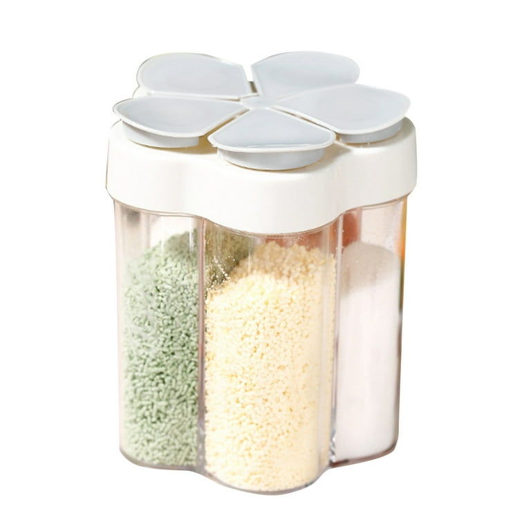 Spices Container with 5ml Glass with Child Proof Lids Five In One Seasoning  Bottle With Label Sealed Proof Flip Lid Seasoning Jar Kitchen Seasoning