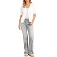 thumbnail image 2 of INSPIRE CHIC Crochet Cardigan for Women's Short Sleeve Open Front Cropped Hollow Out Summer Shrug for Dresss XS White, 2 of 6