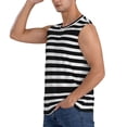 thumbnail image 3 of Kdxio Black And White Stripes for Men's Muscle T-shirt,Sleeveless for Workout Running Athletic Gym Lounge Casual, 3 of 7