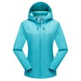 thumbnail image 2 of TrendOFT Women's Softshell Jacket with Hood Waterproof Lightweight Windbreaker Windproof Rain Shell Jacket for Outdoor Hiking Sky Blue L, 2 of 3