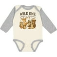 thumbnail image 3 of Inktastic Wild One Happy 1st Birthday Woodland Animals Boys or Girls Long Sleeve Baby Bodysuit, 3 of 5