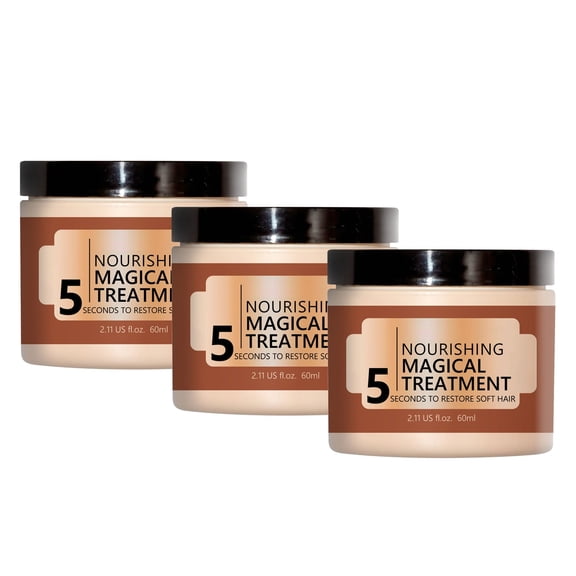 Nourishing Hair Mask (3pcs) - Deep Conditioner for Dry & Damaged Hair, Collagen Hair Repair, Softens & Smooths Hair, Frizz Control, Quick 5-Second Application, All Hair Types, Colo Makeup Organizers