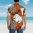 thumbnail image 4 of Pofeuu Various Pumpkins Print Hawaiian Shirt for Men Sleeves Casual Button Down Summer Beach Dress Shirts T-Shirts,XX-Large, 4 of 7