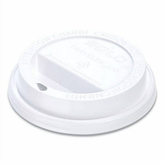 Traveler Cappuccino Style Dome Lid, Fits 10 oz Hot Cups, Plastic, White, 100/Pack, 10 Packs/Carton | Bundle of 2