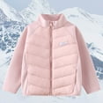 thumbnail image 2 of Kids Boys Winter Coats,Kids Puffer Coat With Pocket Zipper Pink Jacket Solid Long Sleeve Windproof Children Padded Coats Grils Winter Coats Size 8-10 Years, 2 of 3