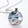 thumbnail image 2 of Marble Glass Design Circular Pendant Necklace - Elegant Jewelry for Women, 2 of 5
