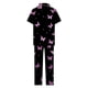 thumbnail image 4 of Pijama de manga corta con estampado fino y pantalones largos con solapa para mujer, top y pantalones de poliéster., 4 of 5