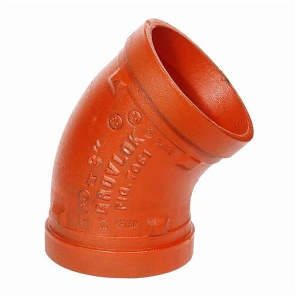Gruvlok Elbow, 45 Degrees,6",Iron,1000 psi 0390014942