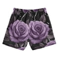 thumbnail image 7 of FORMRS Boys Swim Trunks Quick Dry Mesh Liner Boardshorts Sizes XS-XL, Black Roses, 7 of 7